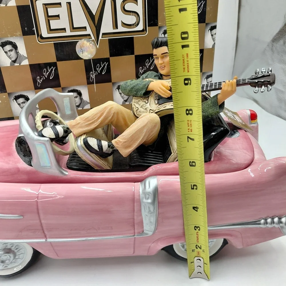 Vtg 90s Elvis Presley Pink Cadillac Cookie Jar ORIGINAL Box Certificate Numbered